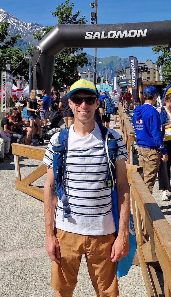 David Green by a race event in the mountains